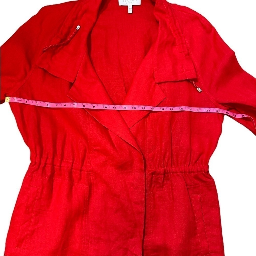 Escada Sport 100% Linen Red Jacket Coat Size EU 42 Large - Picture 16 of 16